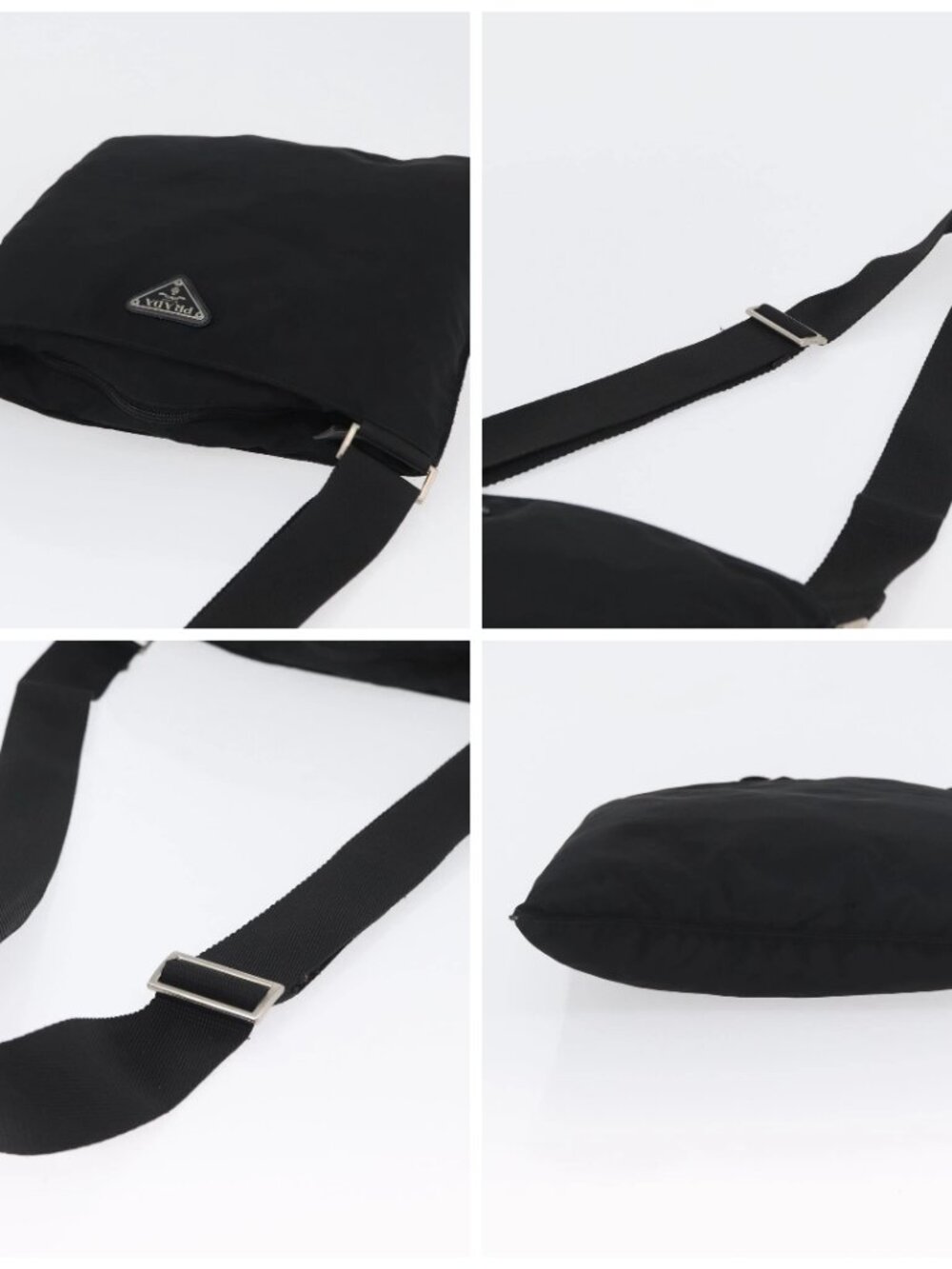 PRADA Shoulder Bag Nylon Black Silver - Picture 16 of 16